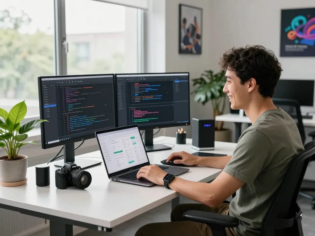 Moltbot personal AI assistant enhancing productivity in a modern tech workspace.