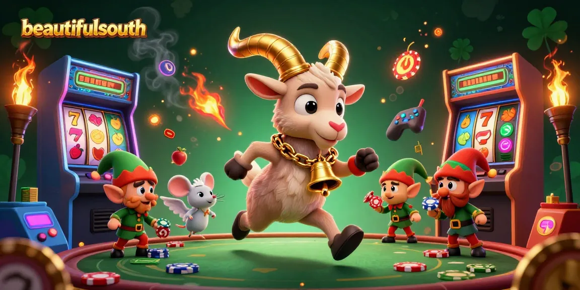 beautifulsouth captivates players in an immersive casino scene with Krampus, angel mouse, and gremlins.