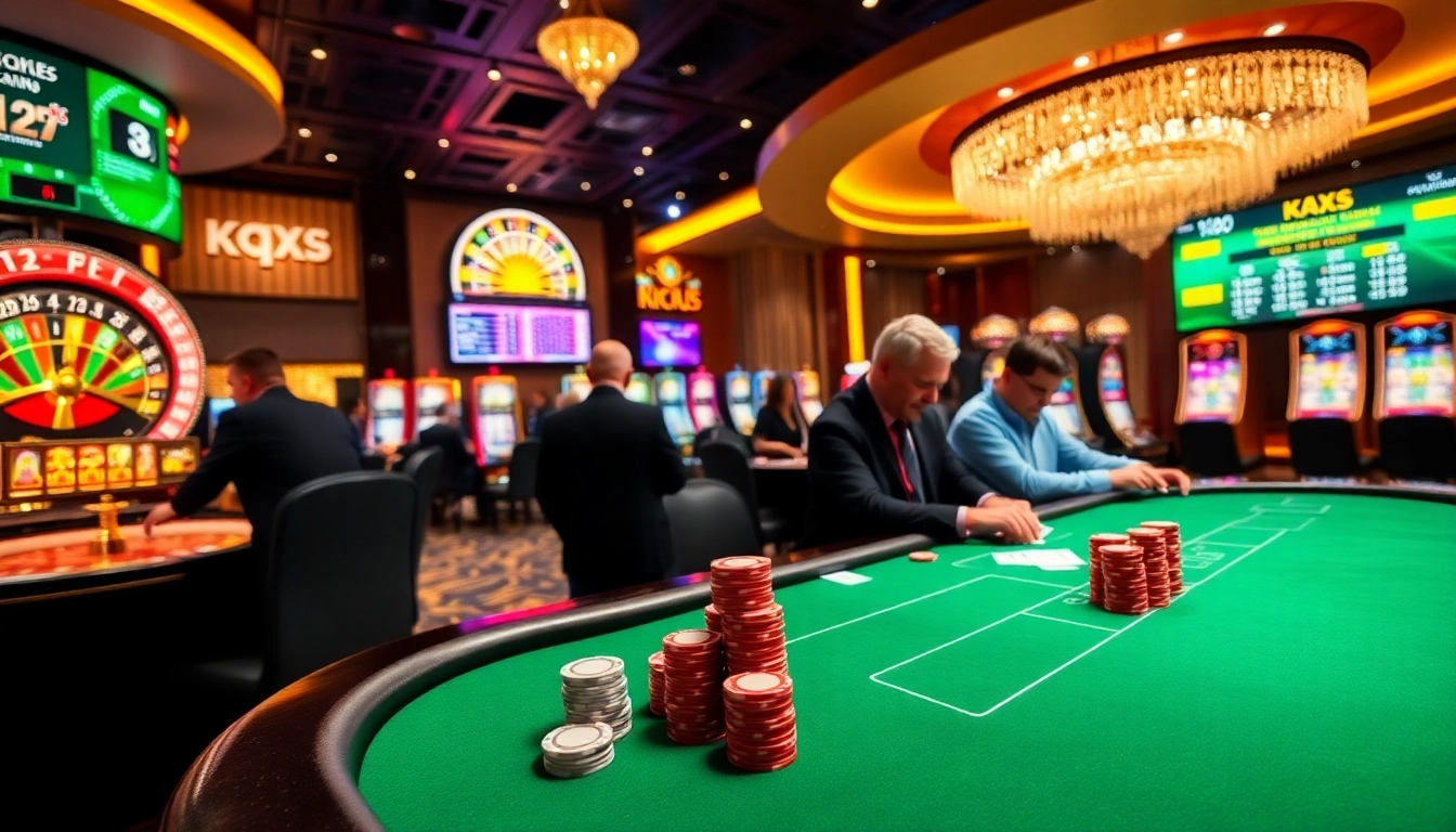 Engaging atmosphere of a casino showcasing Kqxs results and lively gaming action.