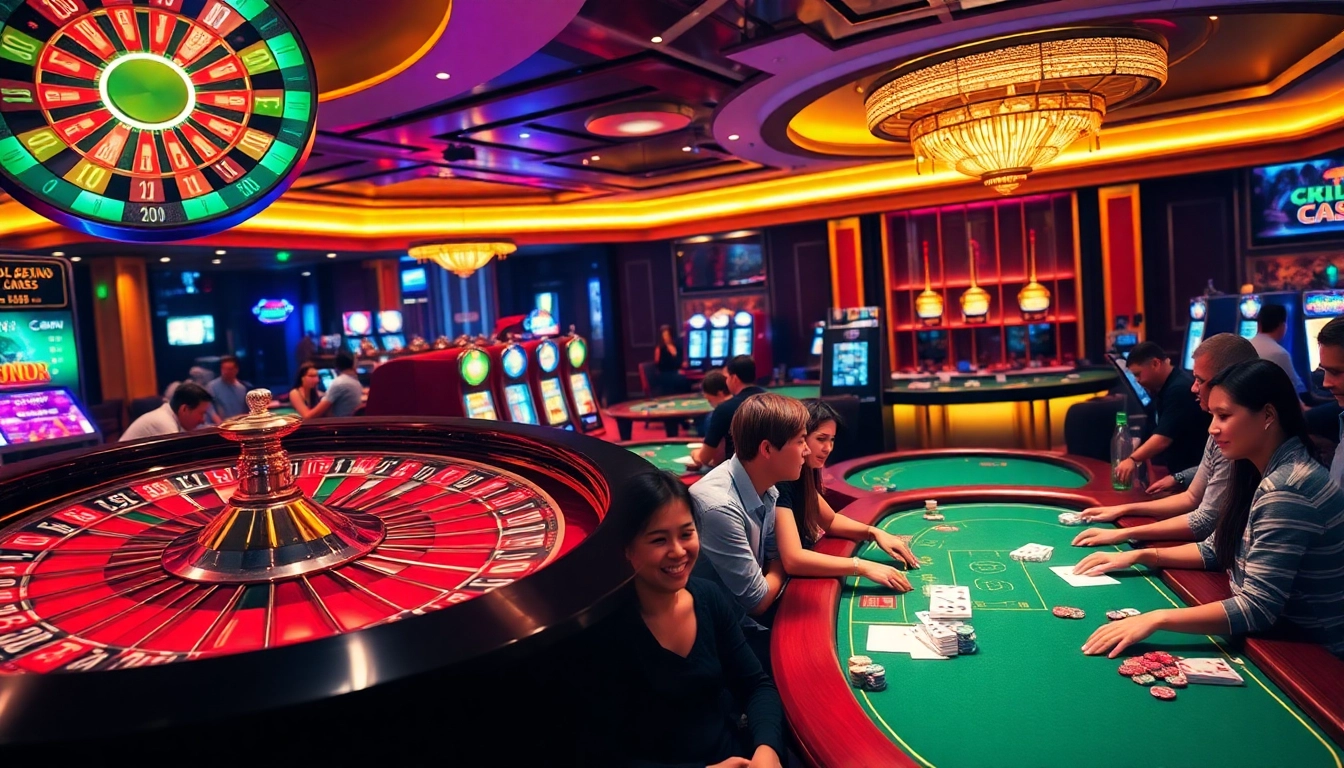 Players enjoying exciting games at https://xx88tv.com/ with vibrant casino atmosphere and roulette.