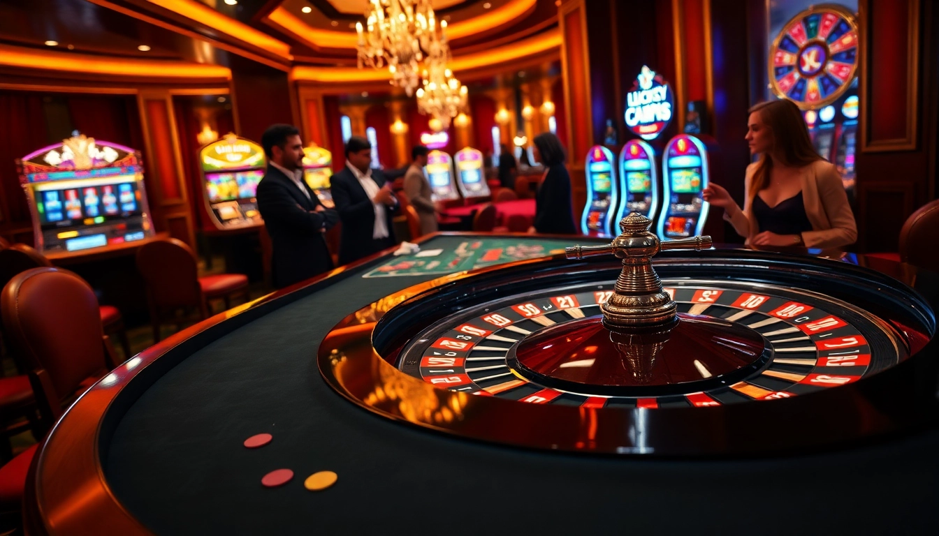Experience the thrill at a luxurious casino table with luck8, where players engage in excitement.