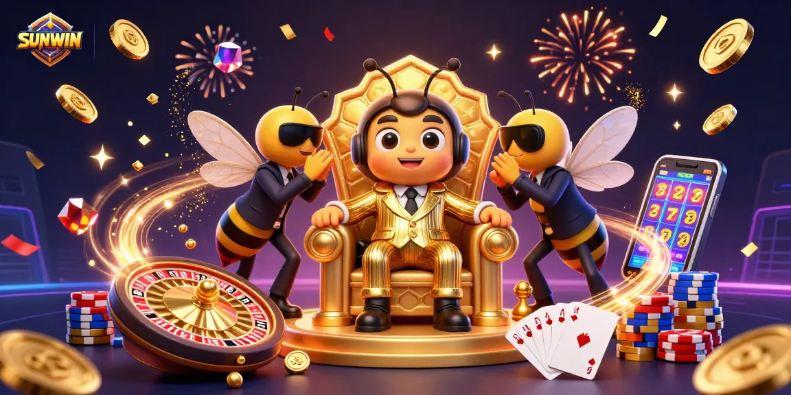 SUNWIN invites players to experience thrilling wins with dynamic casino elements, including sparkling gems and cascading coins.