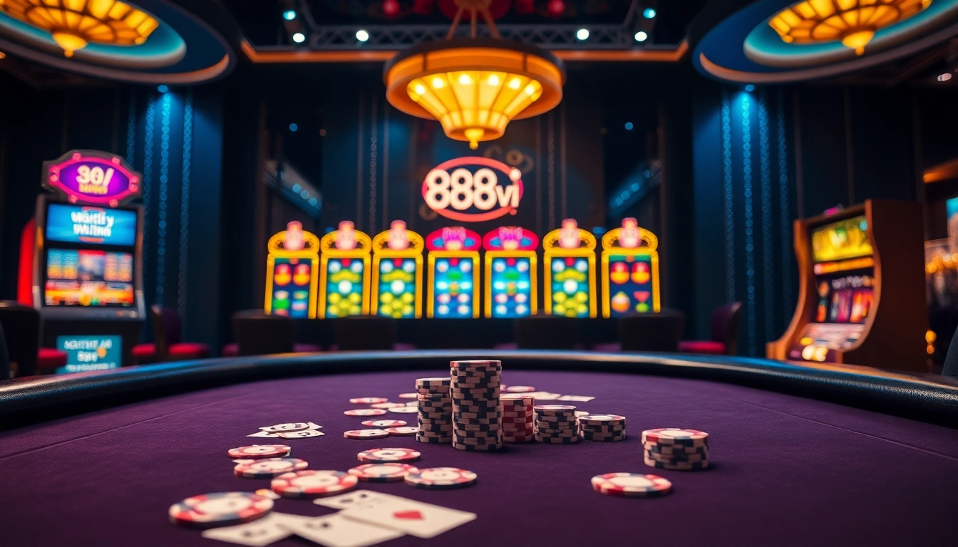 Players enjoying thrilling games at 888vi's luxurious online casino interface, showcasing rich graphics.