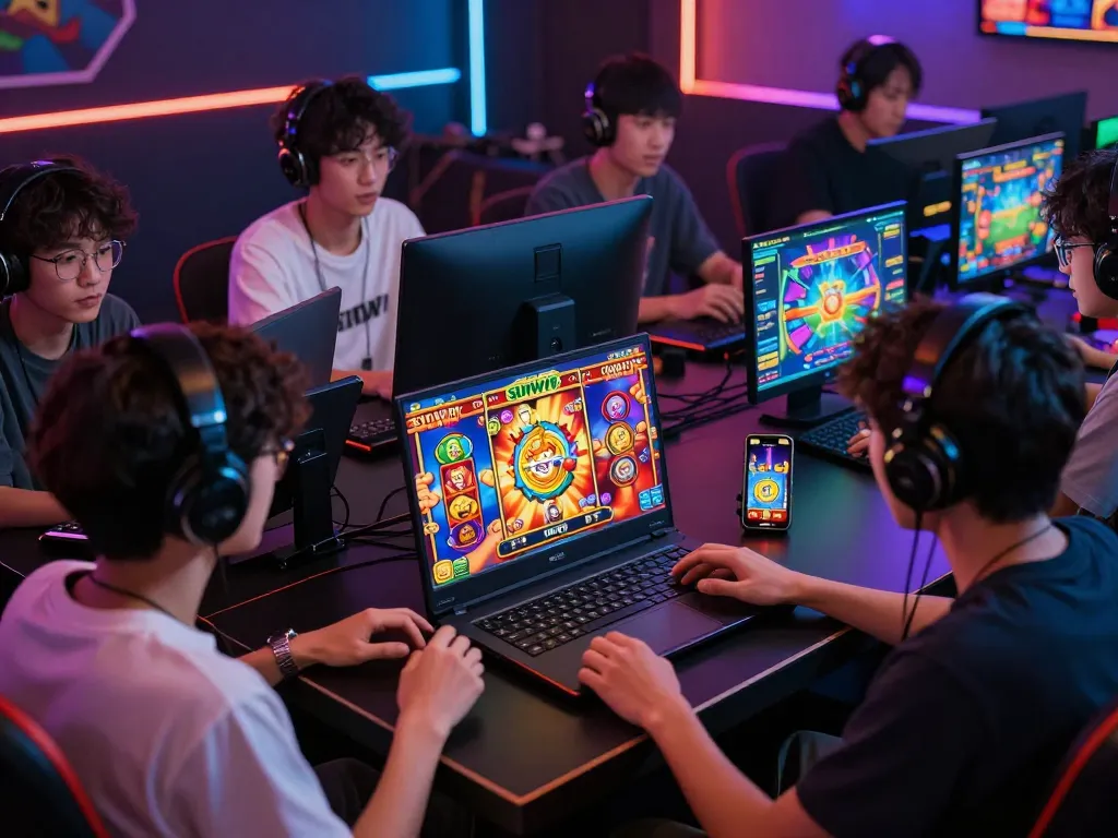 Players engaging in dynamic Sunwin online gaming experience, showcasing excitement and community.