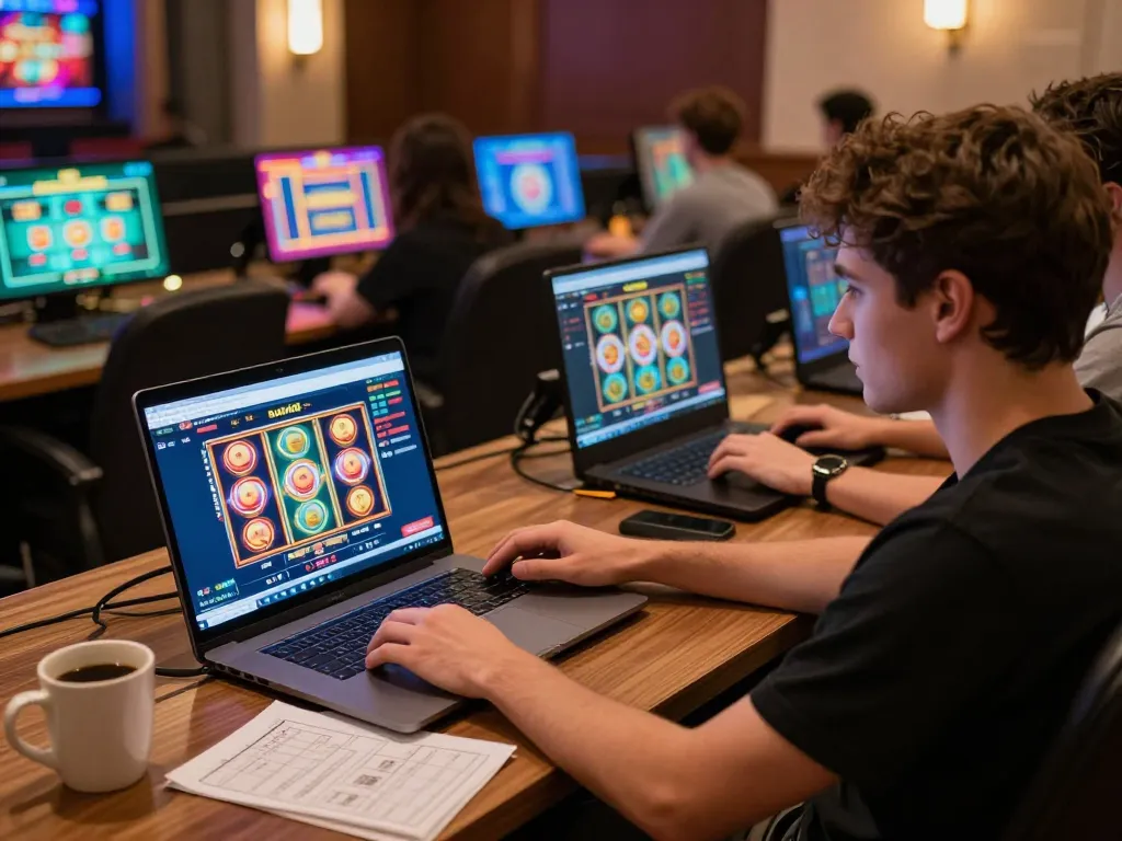 Engaging online gaming session at uu88 featuring vibrant slots and strategy notes