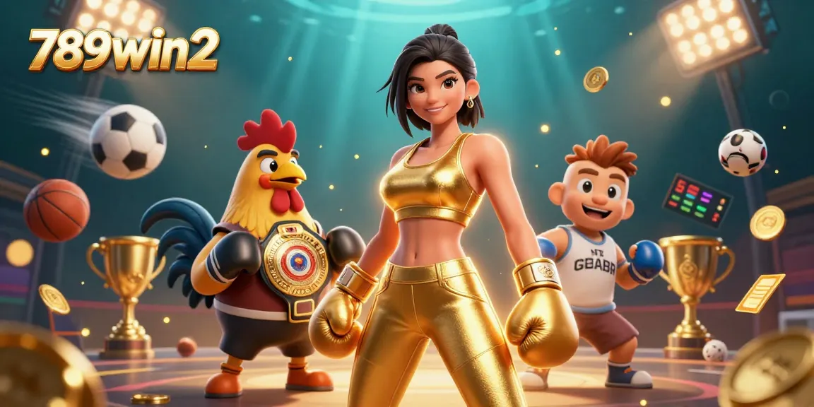 Witness the excitement of 789win2 with a powerful 3D casino dynamic illustration showcasing athletic spirit.
