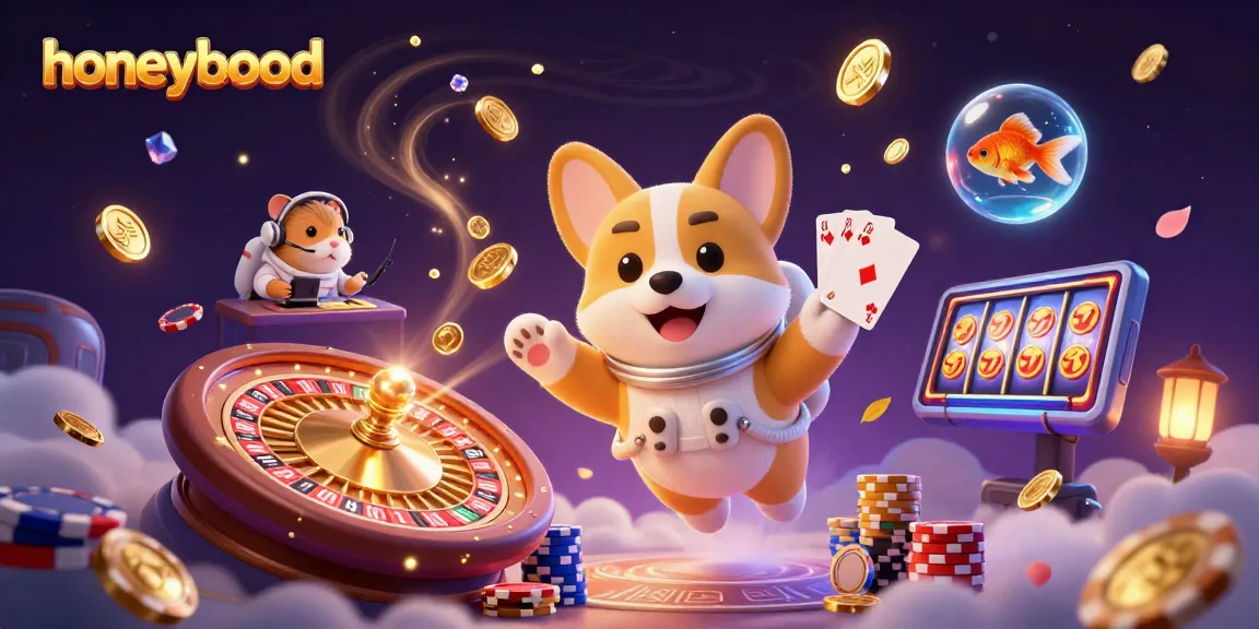 Experience top-tier gambling excitement with honeyblood's dynamic 3D casino scene, featuring vibrant characters and visuals.