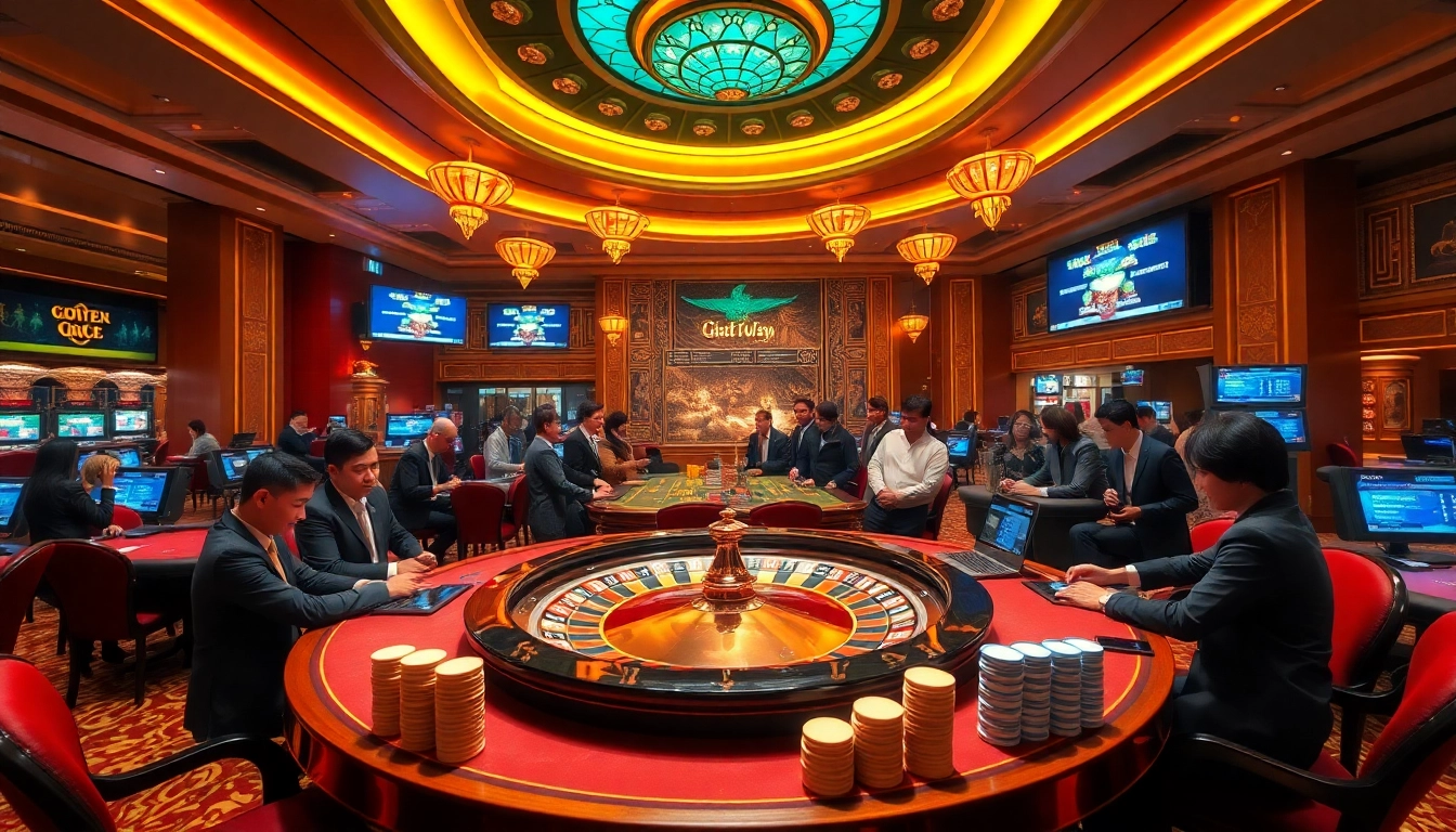 Experience thrilling games at Chotruyen-themed casino tables with vibrant gameplay.