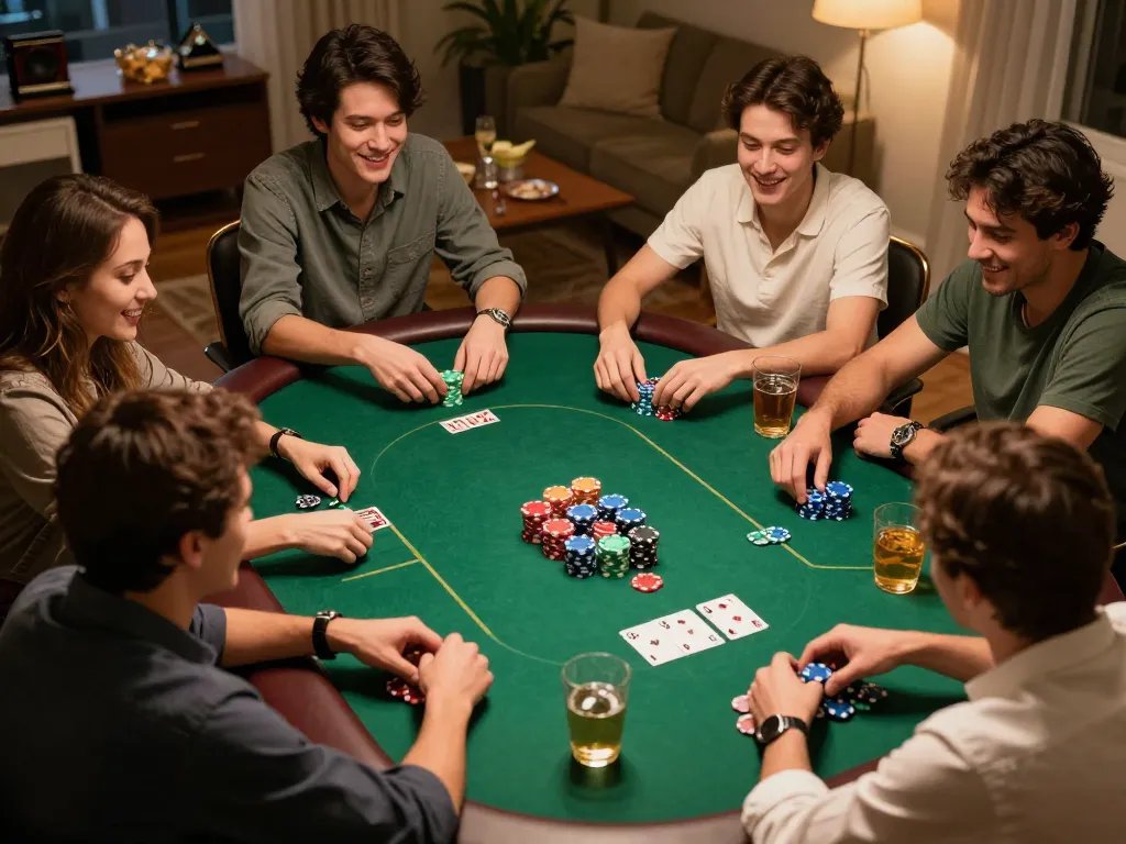 Players enjoying an exciting poker game night, showcasing the camaraderie and strategies of nhacaiuytinn.