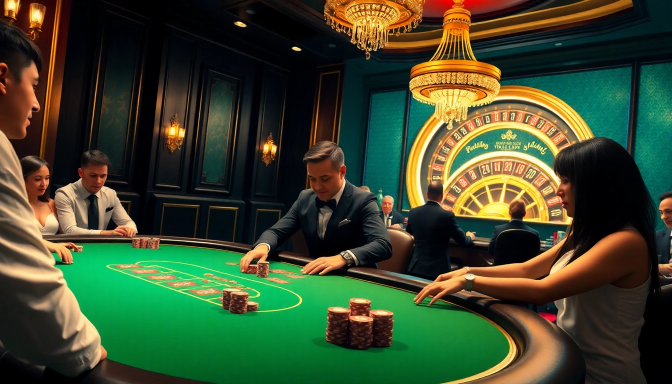 Experience the excitement of tỷ lệ nhà cái at a luxurious casino poker table with professional dealers.