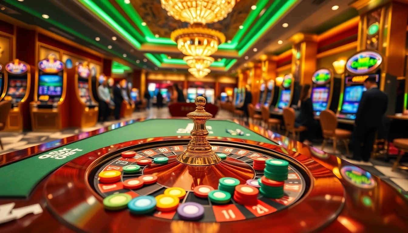 Experience thrilling gameplay at https://dabet.codes/ with an elegant casino ambiance showcasing roulette and slot machines.