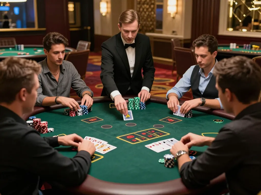 Experience the thrill of blackjack at https://du88.autos/ with players focused around the table while chips are in play.