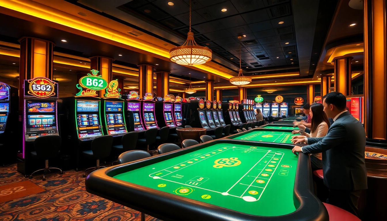 Experience thrilling gameplay at B52's vibrant casino table filled with excitement.