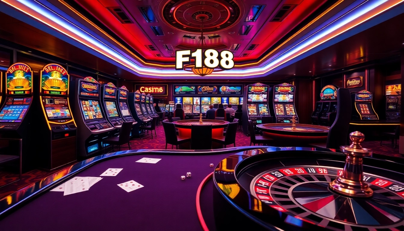 Experience thrilling gaming at https://f168.win/ with vibrant slot machines and poker tables.