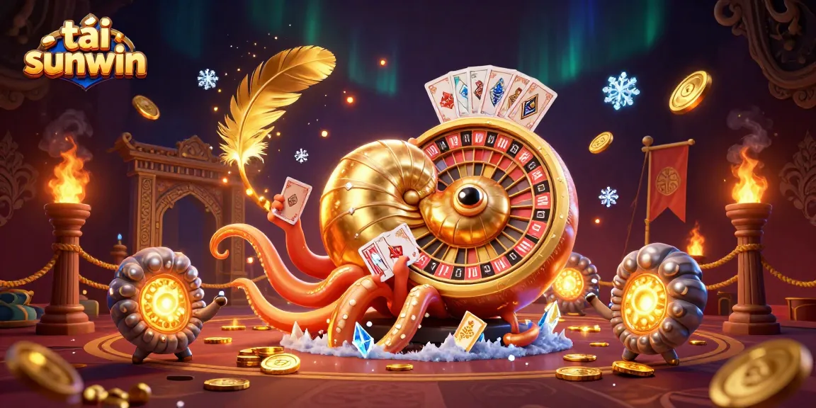 Experience thrilling gameplay at tải sunwin with vibrant 3D illustration of an ancient nautilus and golden casino elements.