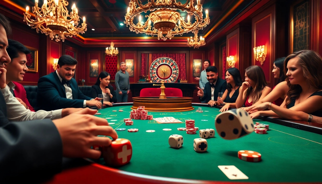 Players enjoying an exciting poker game at a casino table, capturing the thrill of motphimchill.