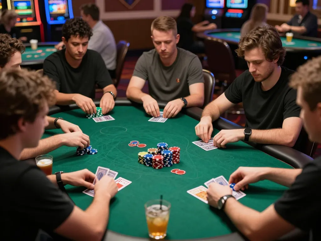 Watch players engage in an intense poker game at https://www.bearcreekwatershed.org/macroinvertebrates casino