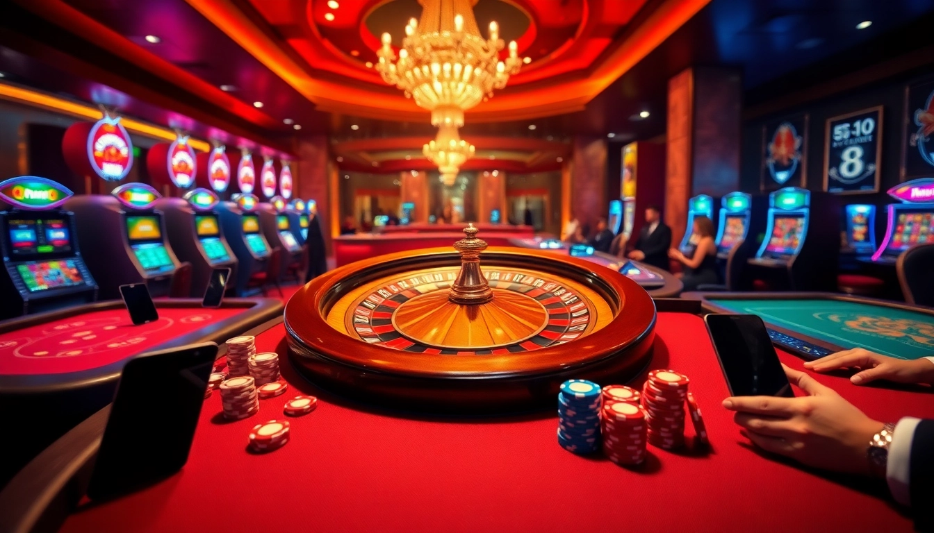Experience the thrill of online gaming at 888new with vibrant casino elements like roulette and poker tables.
