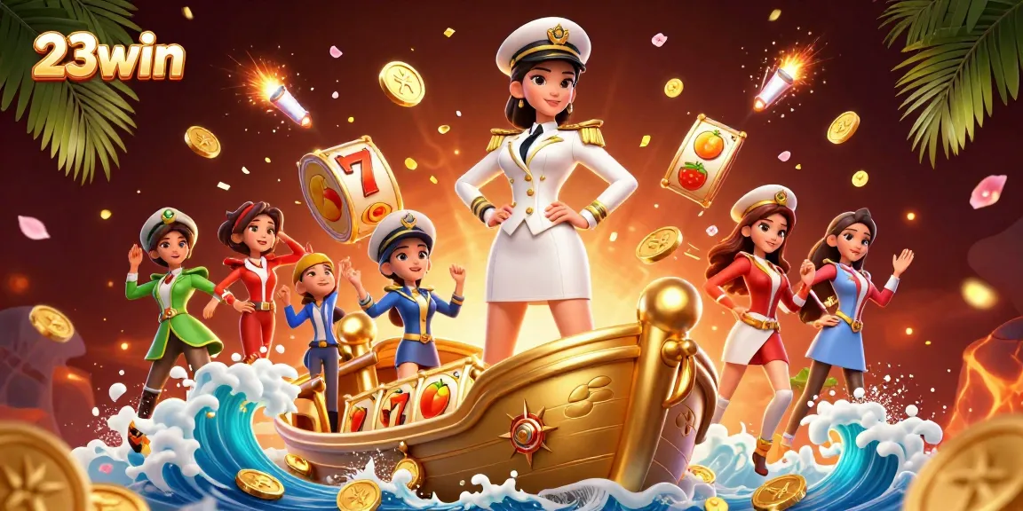 Experience the thrilling games at 23win with vibrant reels and a captivating casino atmosphere.