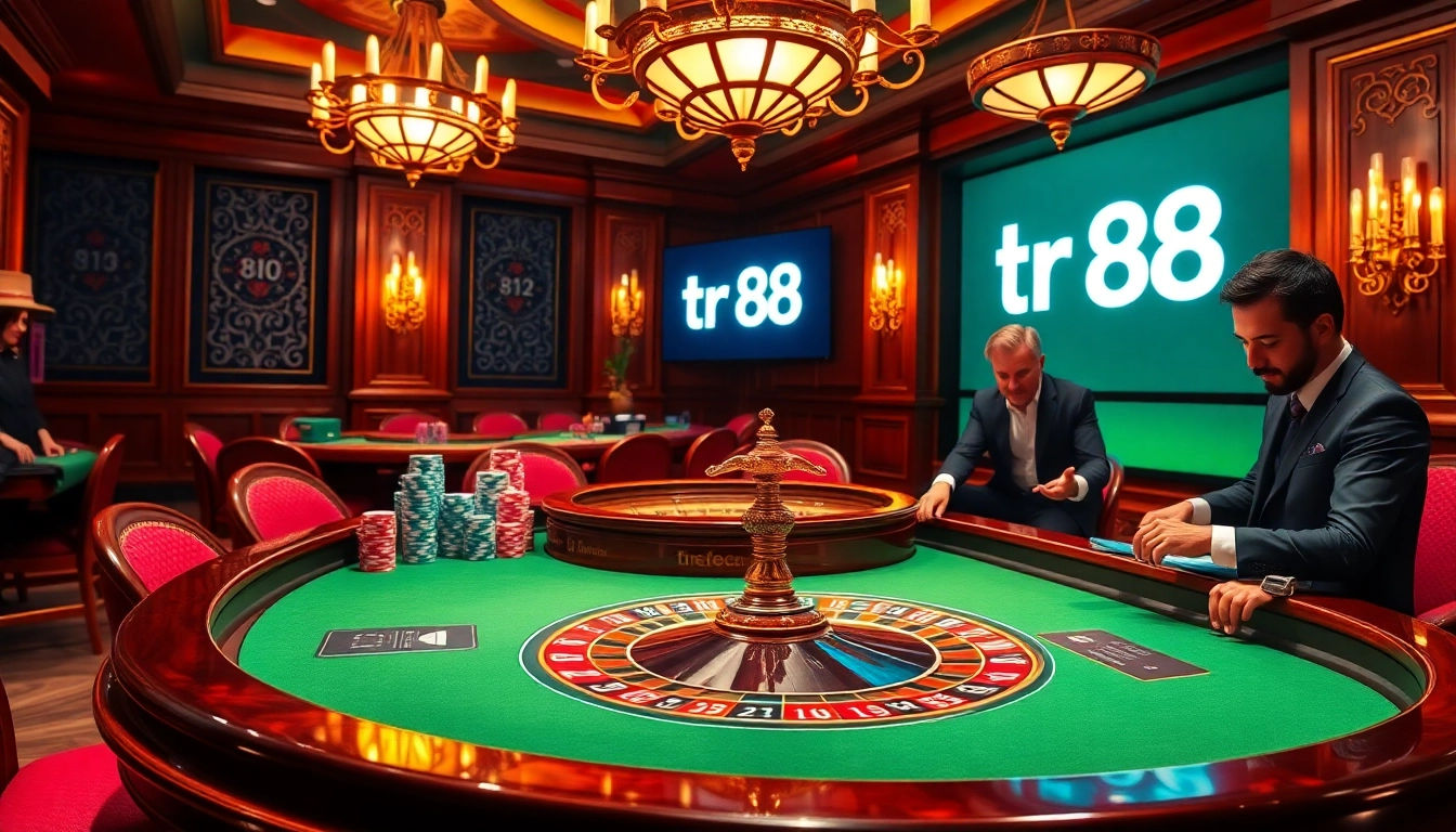 Experience luxury gaming with the tr88 link at a vibrant casino table filled with excitement.