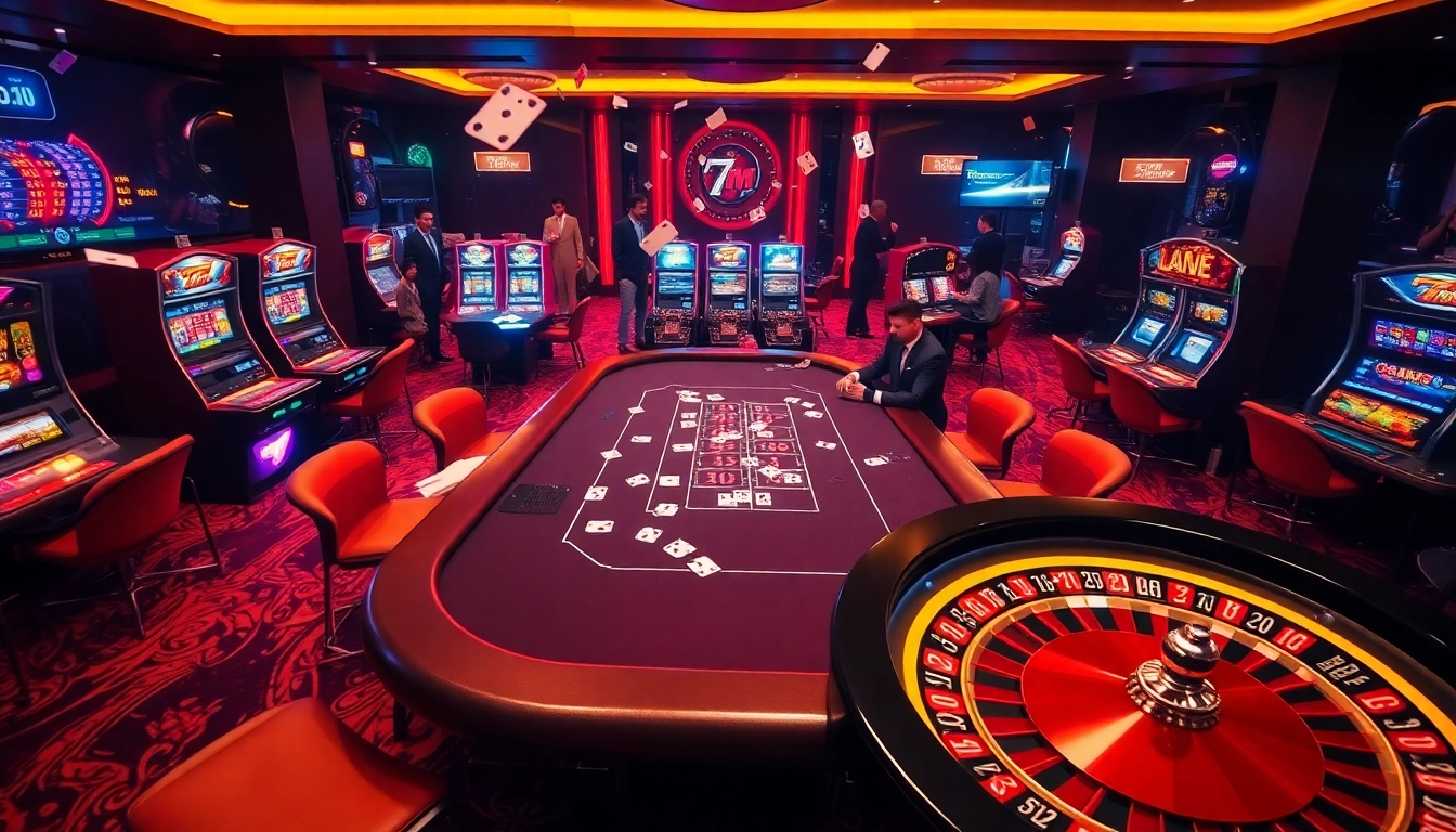 High-stakes poker table scene with 7M theme showcasing players and vibrant gaming ambiance.