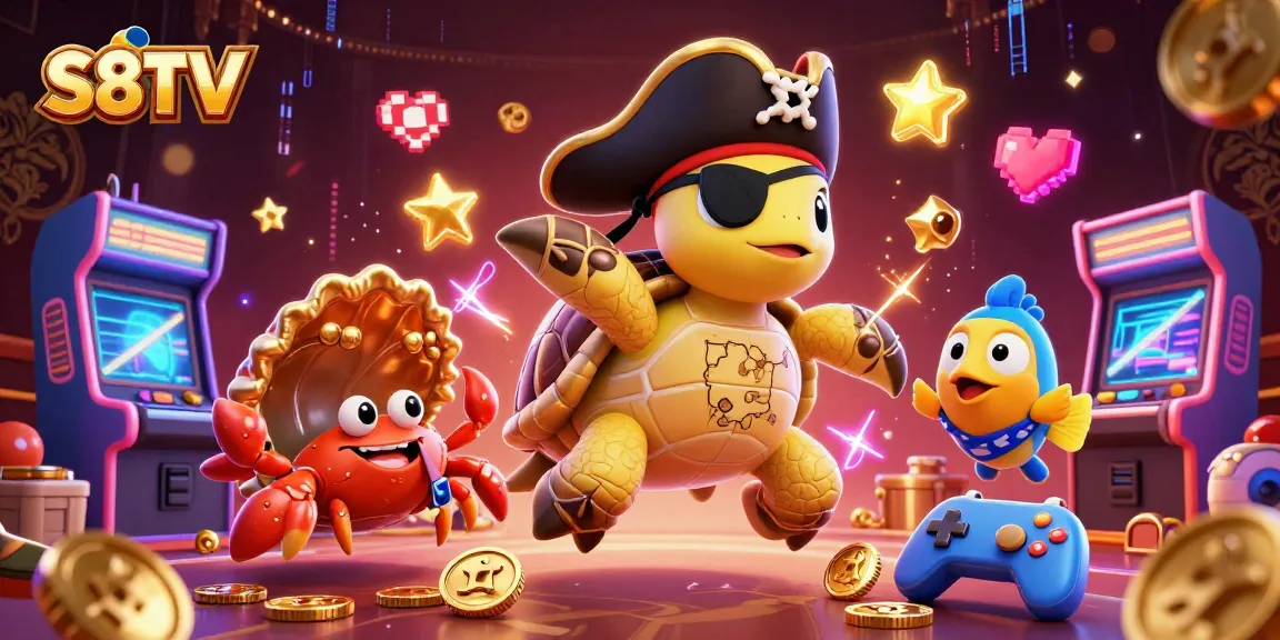 S8TV showcases vibrant action with cartoon characters and casino elements in a thrilling scene