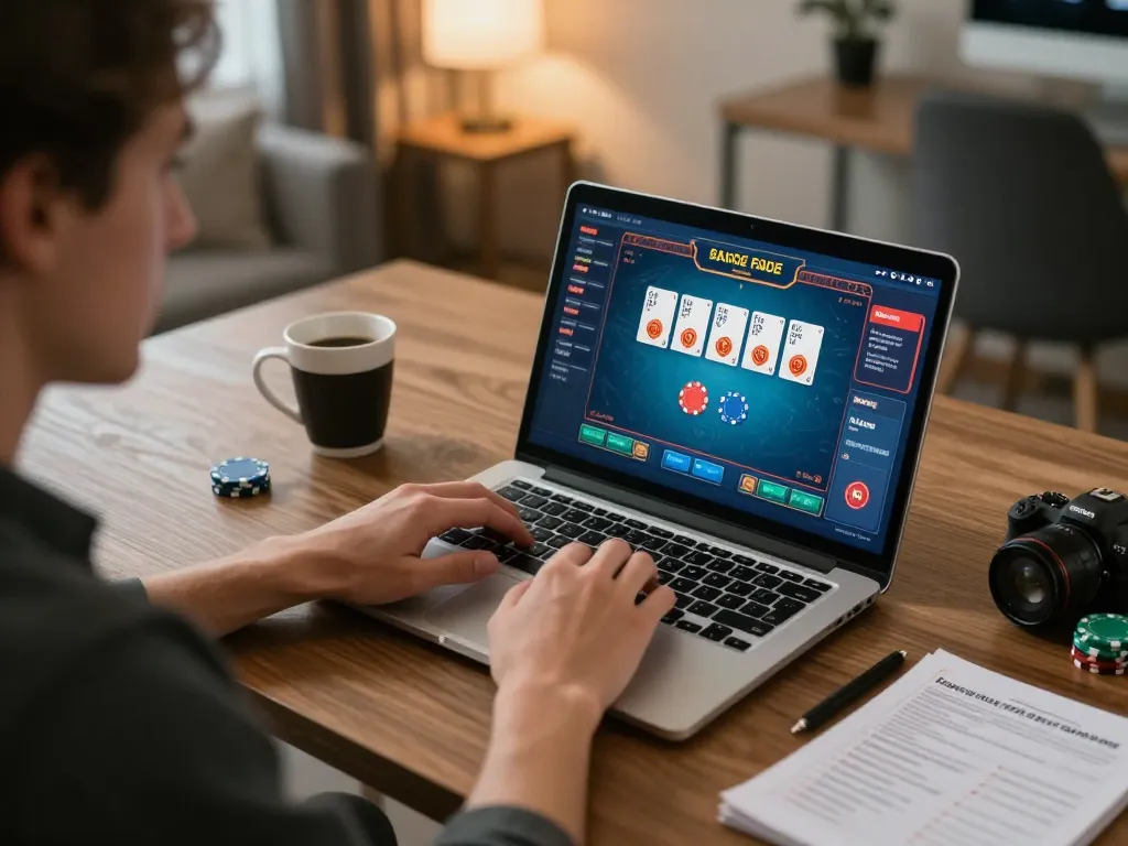 Gamble strategically using 789win 37 in an online poker game from a cozy home office setting