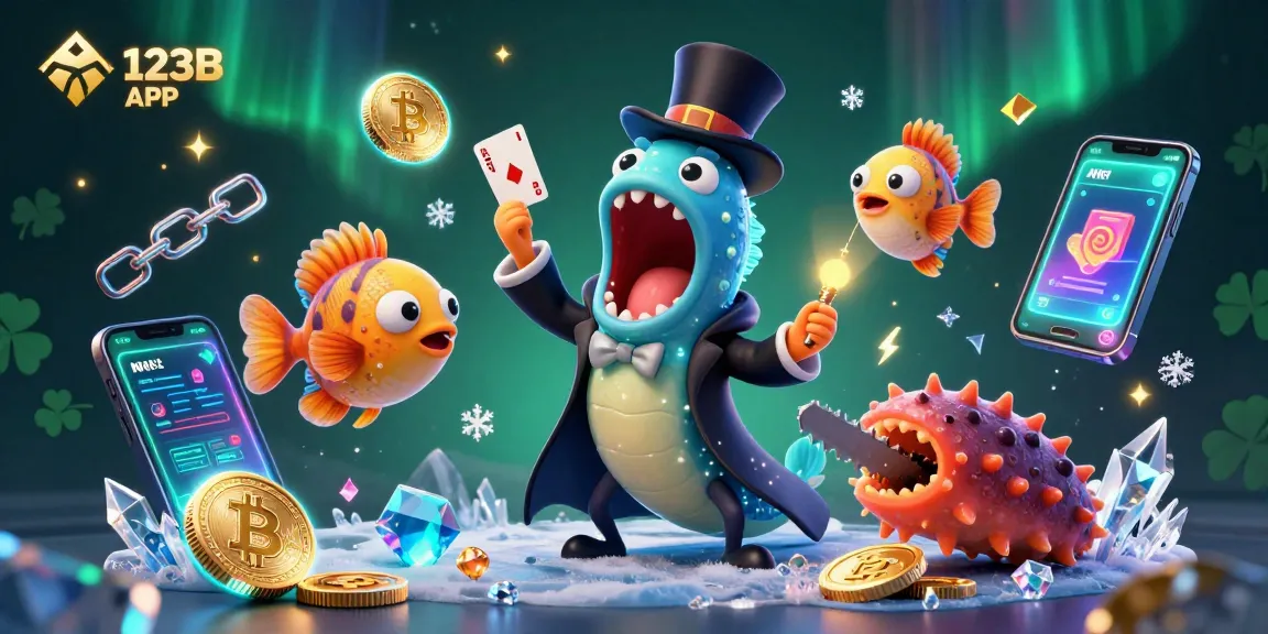 Engage with the 123B APP featuring lively characters and vibrant casino elements in an underwater magic scene.