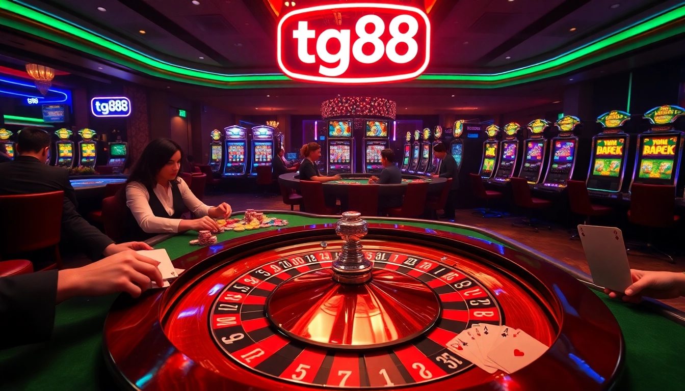 Experience high-stakes gambling excitement with tg88 at a luxurious casino table.