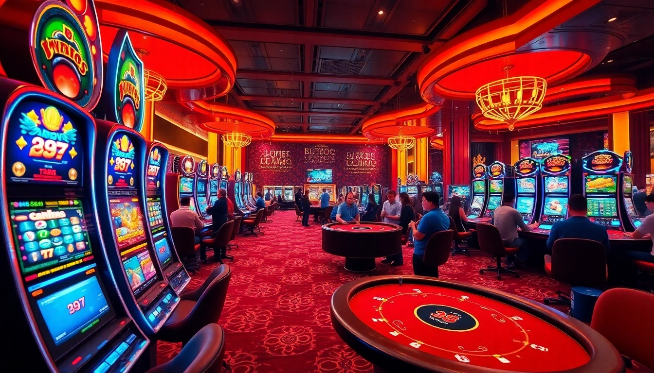 Exciting online gambling scene showcasing 98 win games, vibrant casino setting with players engaged