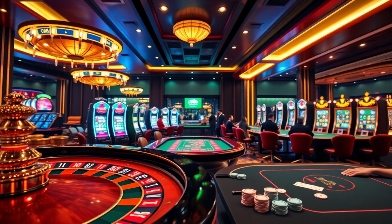 Gamblers at a poker table in a luxurious setting showcasing nhà cái xx88 excitement and strategy.