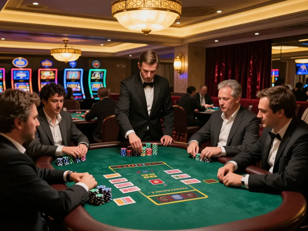 Players engaging in a thrilling blackjack game at 79kingt1 casino table experiencing high-stakes excitement.