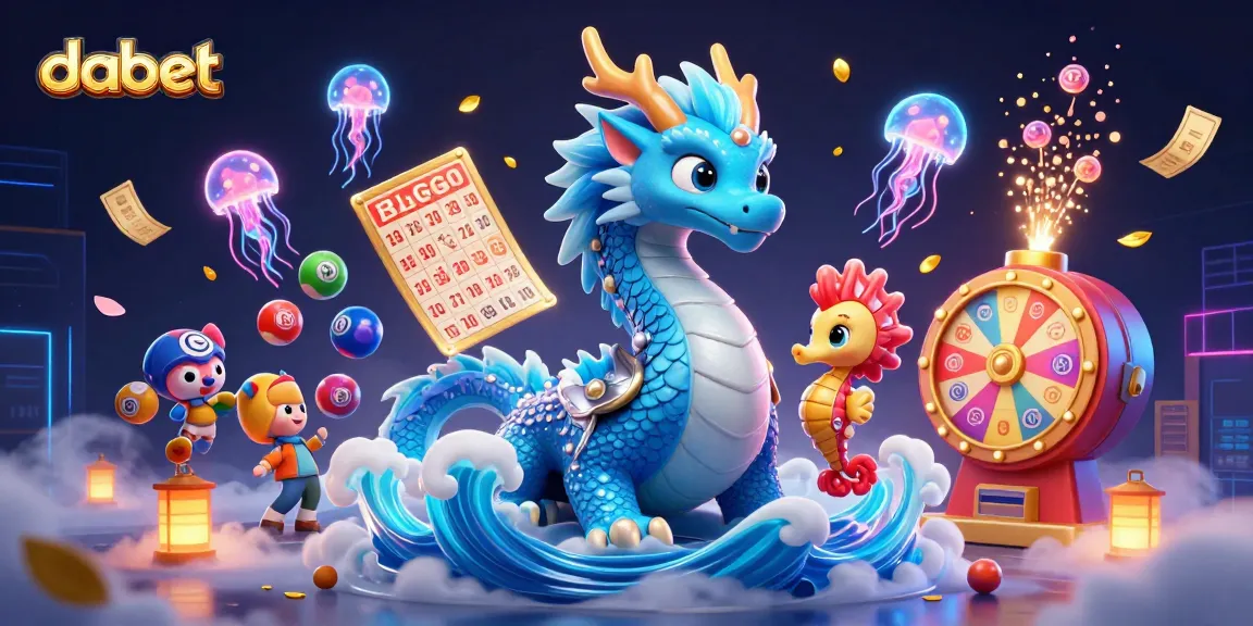dabet presents an exciting underwater casino adventure with a dragon and knight among vibrant lottery elements.