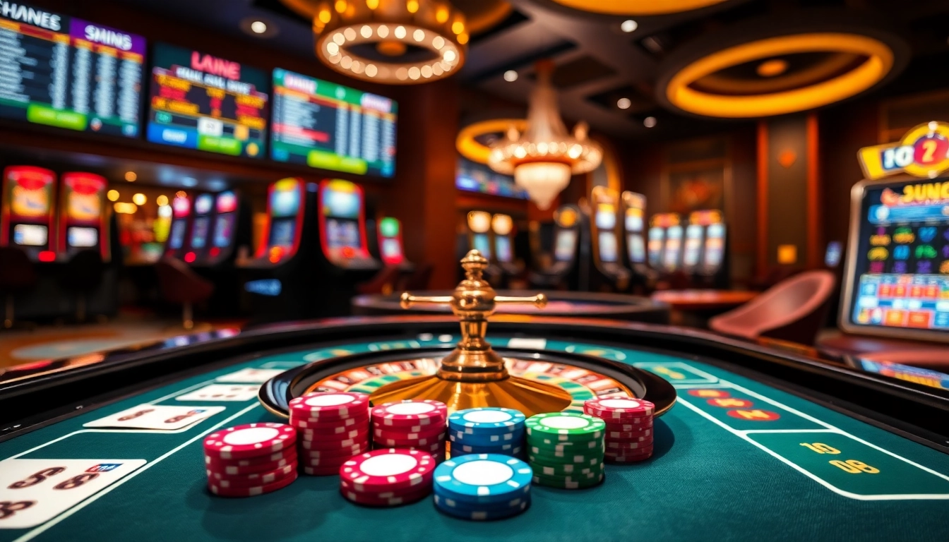 Enjoying a thrilling game at https://debet.jp.net/ with vibrant casino tables and live betting screens.