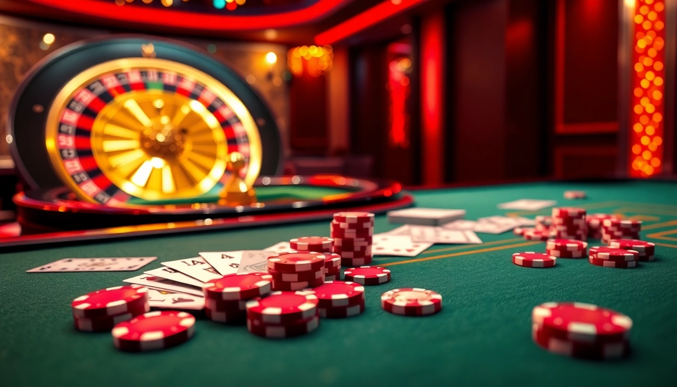 The vibrant casino scene showcases exciting gambling elements like poker chips and a roulette wheel at https://aa888bet.us/ for gamers seeking high-stakes action.