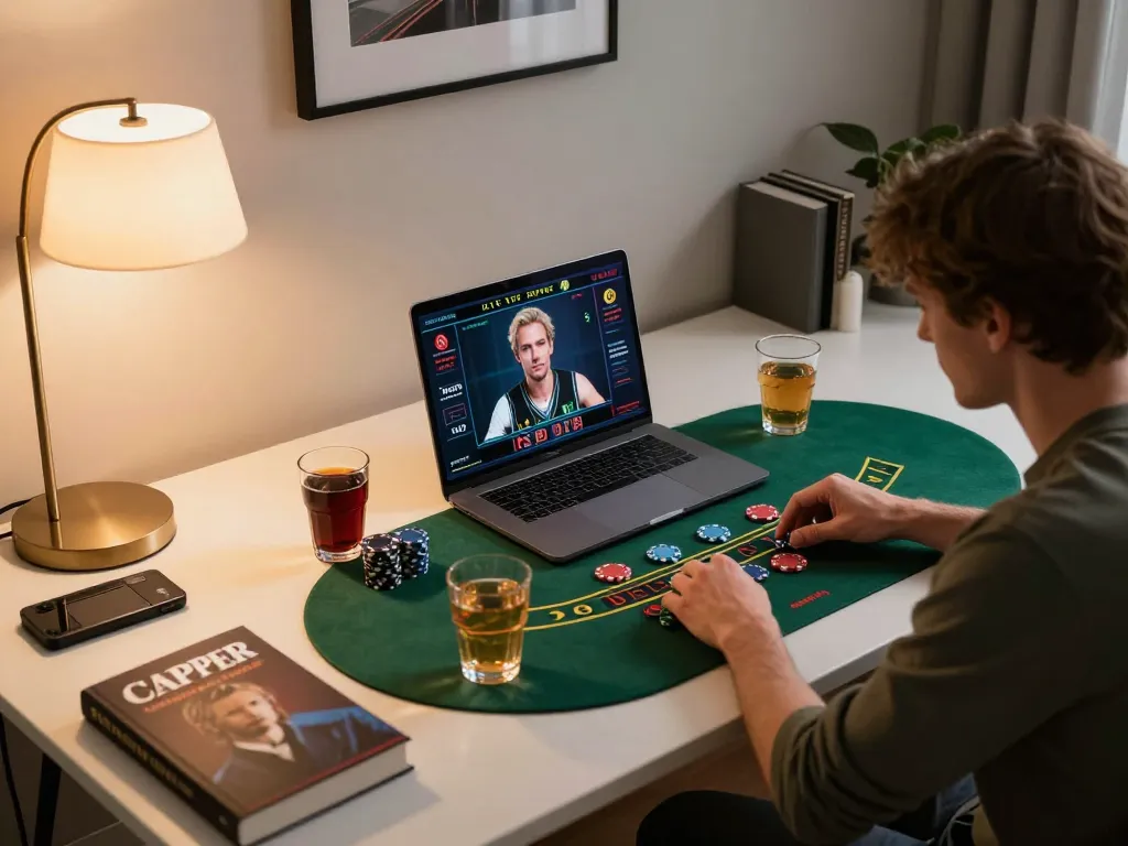 Player strategizing at HIT CLUB online blackjack table with focused gameplay atmosphere