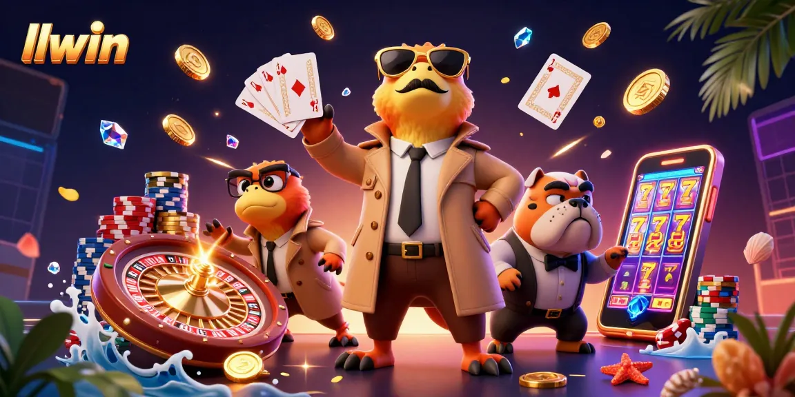 llwin raptors sneak into a VIP lounge at a casino with golden coins and a roulette wheel in action.