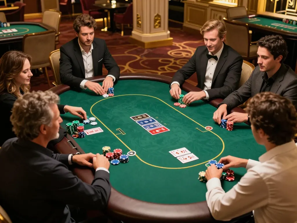 Engaging live poker action at lc88pro’s premier casino, showcasing strategy and excitement in a luxurious setting.