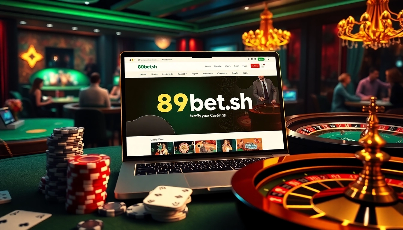 Engaging with the online gambling experience at 89bet.sh featuring vibrant casino elements.