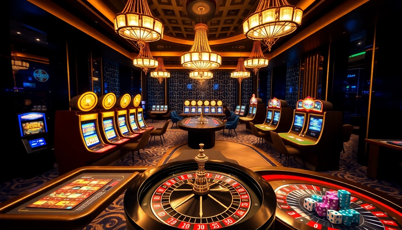 WE88 gaming interface showcasing vibrant casino excitement with slot machines and poker tables.