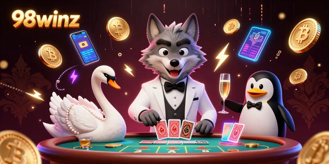 Experience thrilling moments at 98winz with a vibrant gaming scene featuring unique characters.