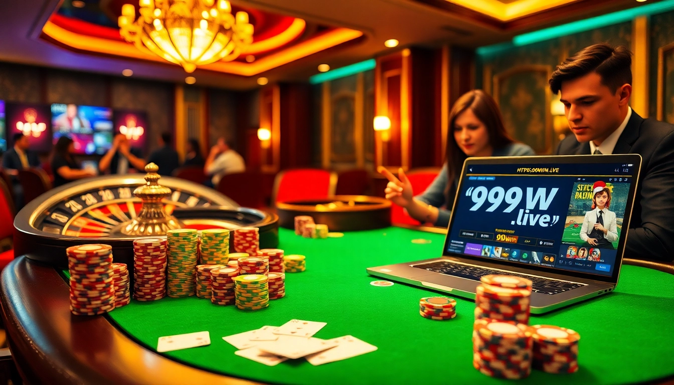 Experience the thrill of betting on https://99okwin.live with an exciting poker game in a luxurious casino setting.