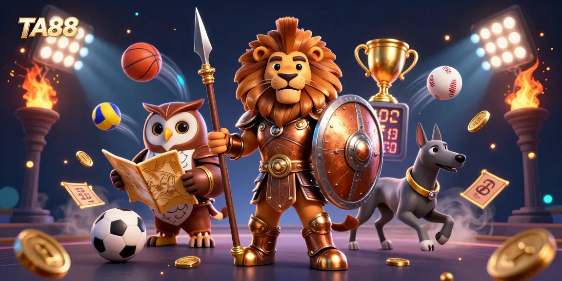 TA88 showcases a vibrant, action-packed casino scene with dynamic sports betting elements.
