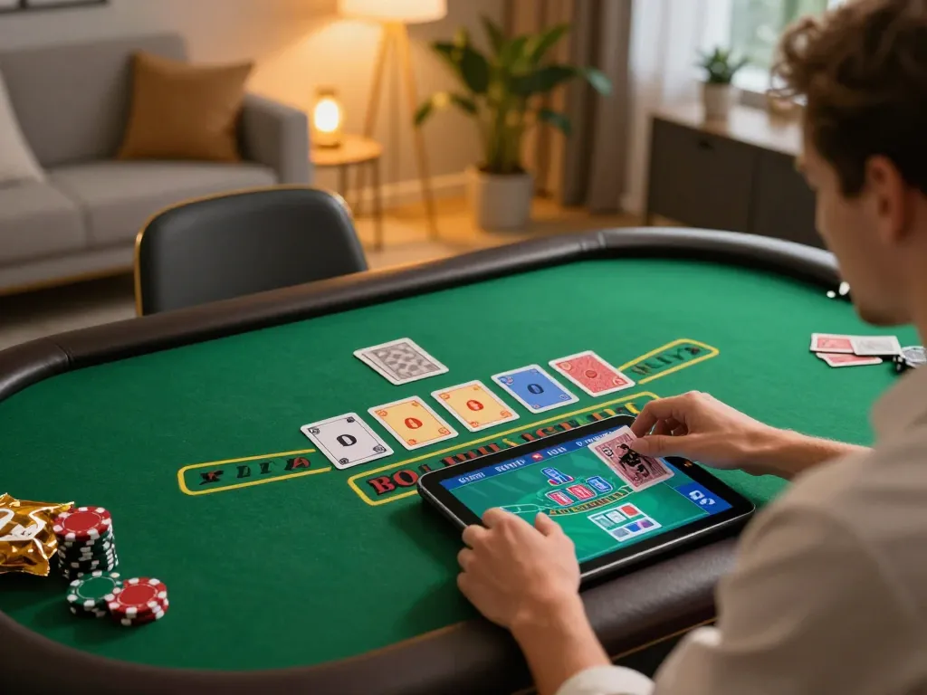 Player engaging in an exciting sc88 online casino experience with live Baccarat on tablet.