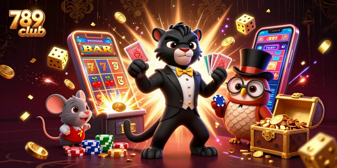 Win big at 789club with stylish characters and vibrant casino elements in a rich 3D illustration.