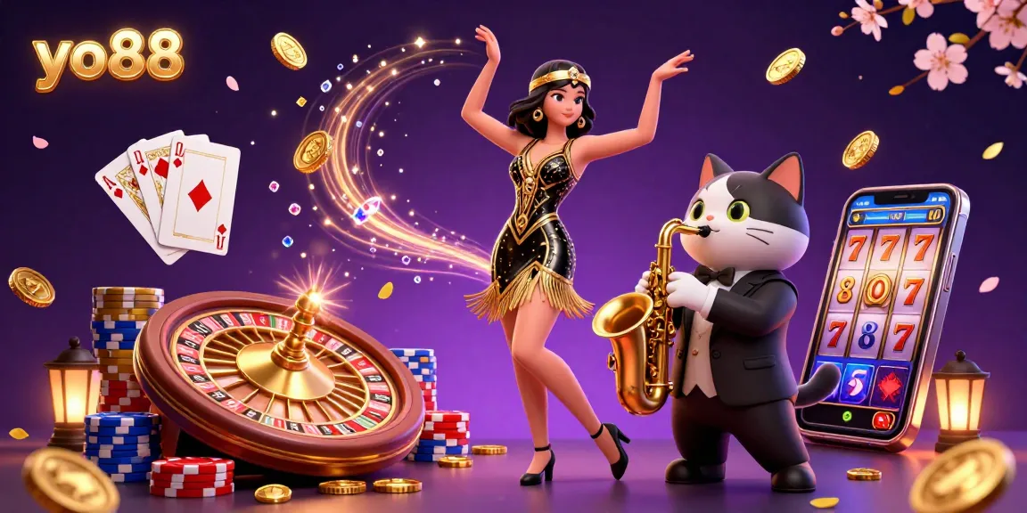 Experience thrilling gameplay at yo88 casino with vibrant characters and dynamic casino elements.