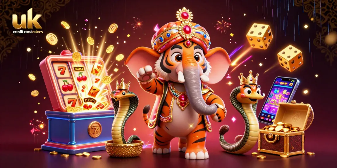 Experience the thrill of uk credit card casinos with a vibrant 3D casino illustration bursting with energy.
