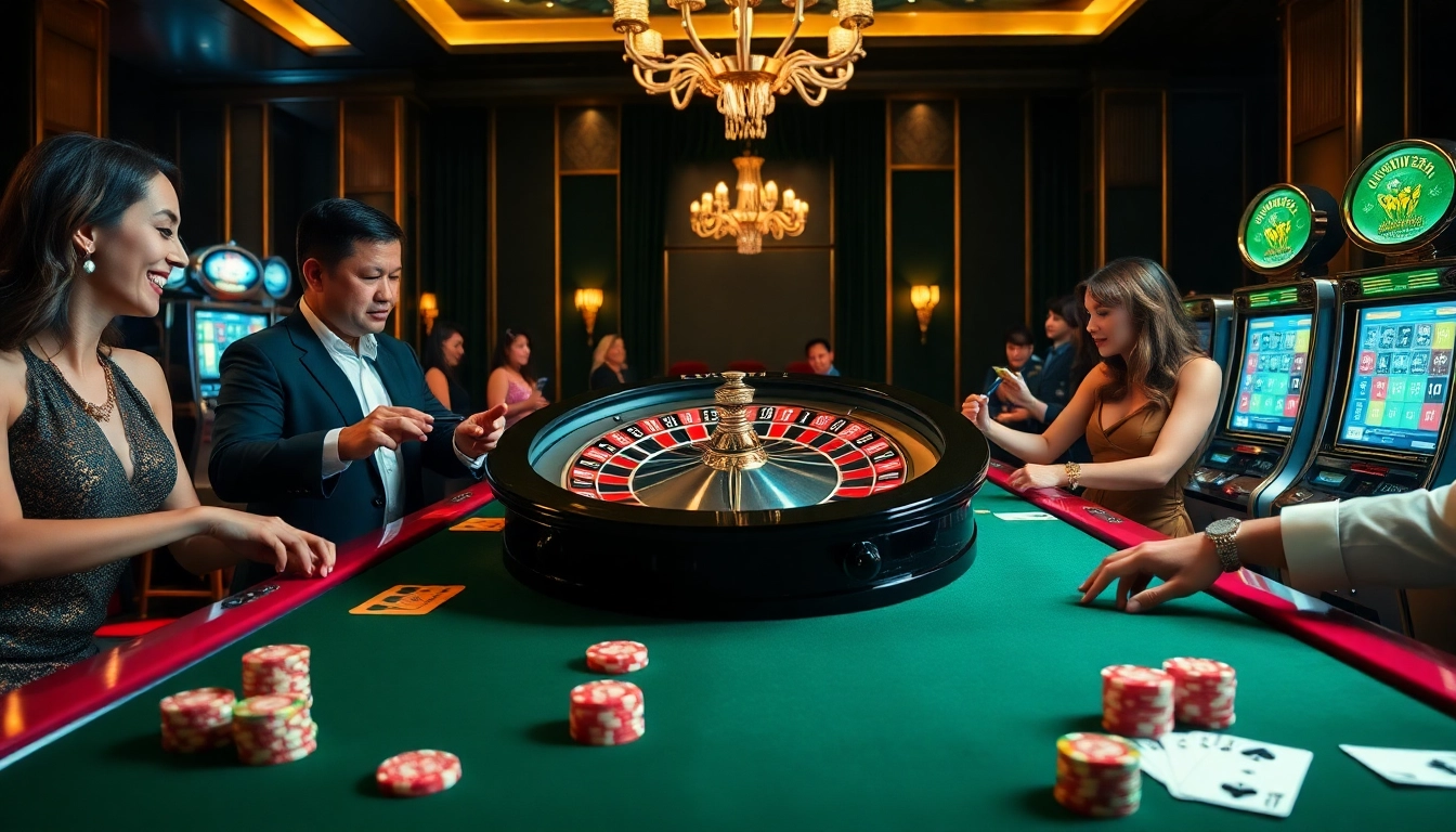 Experience the thrill of winning at MMOO COM with an exciting roulette wheel and elegant gaming scene.