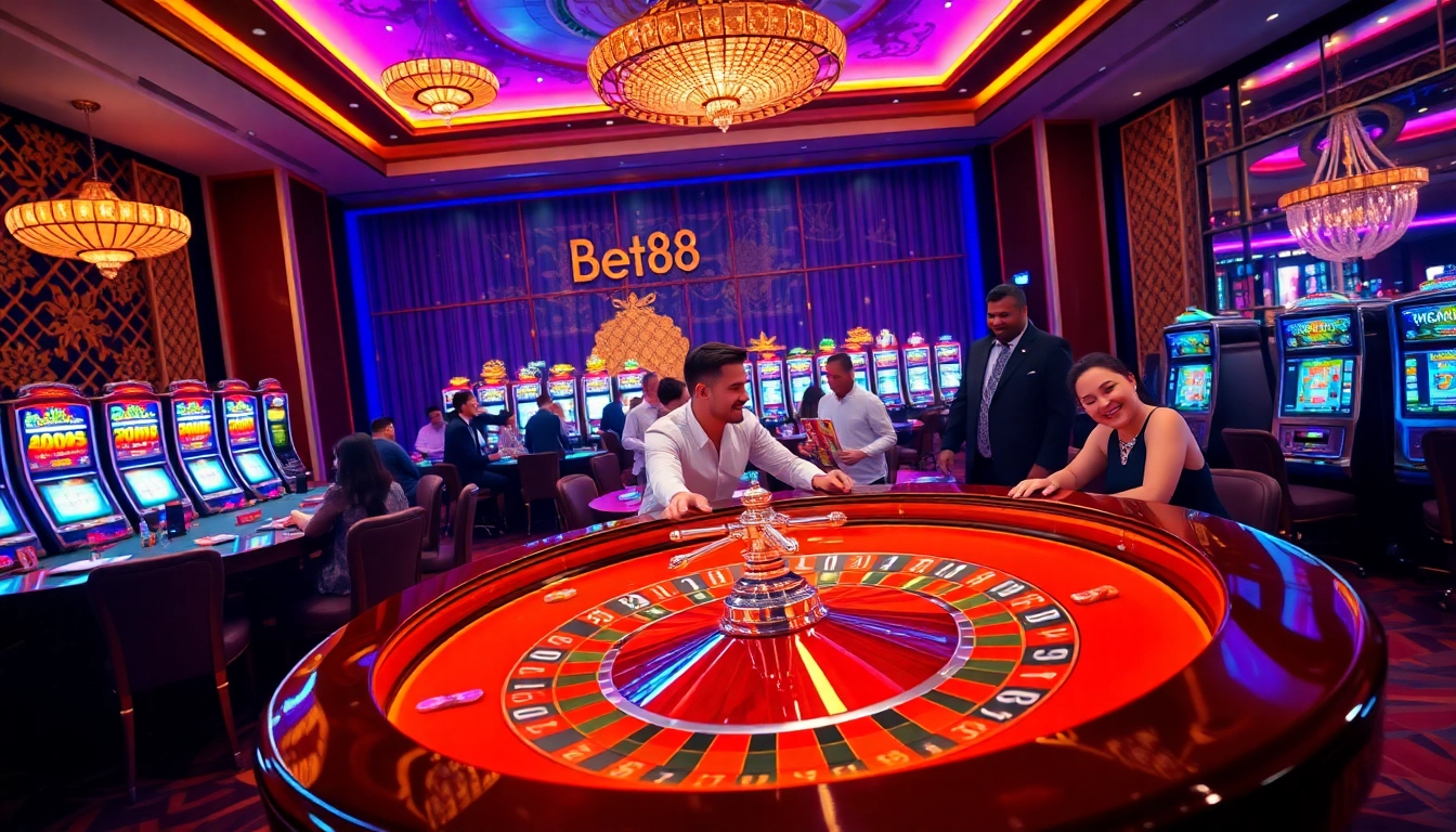Experience the thrill of winning at Bet88's luxurious casino gaming tables.