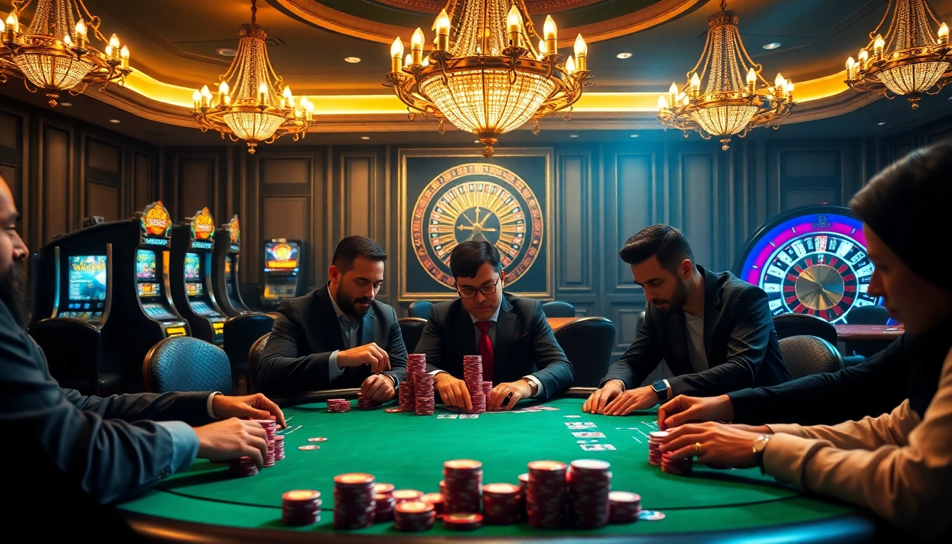 High-stakes poker action at KP88, with vibrant chips and a luxurious casino atmosphere.